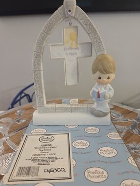 Precious Moments "Confirmed in Faith" Boy/Cross Plaque